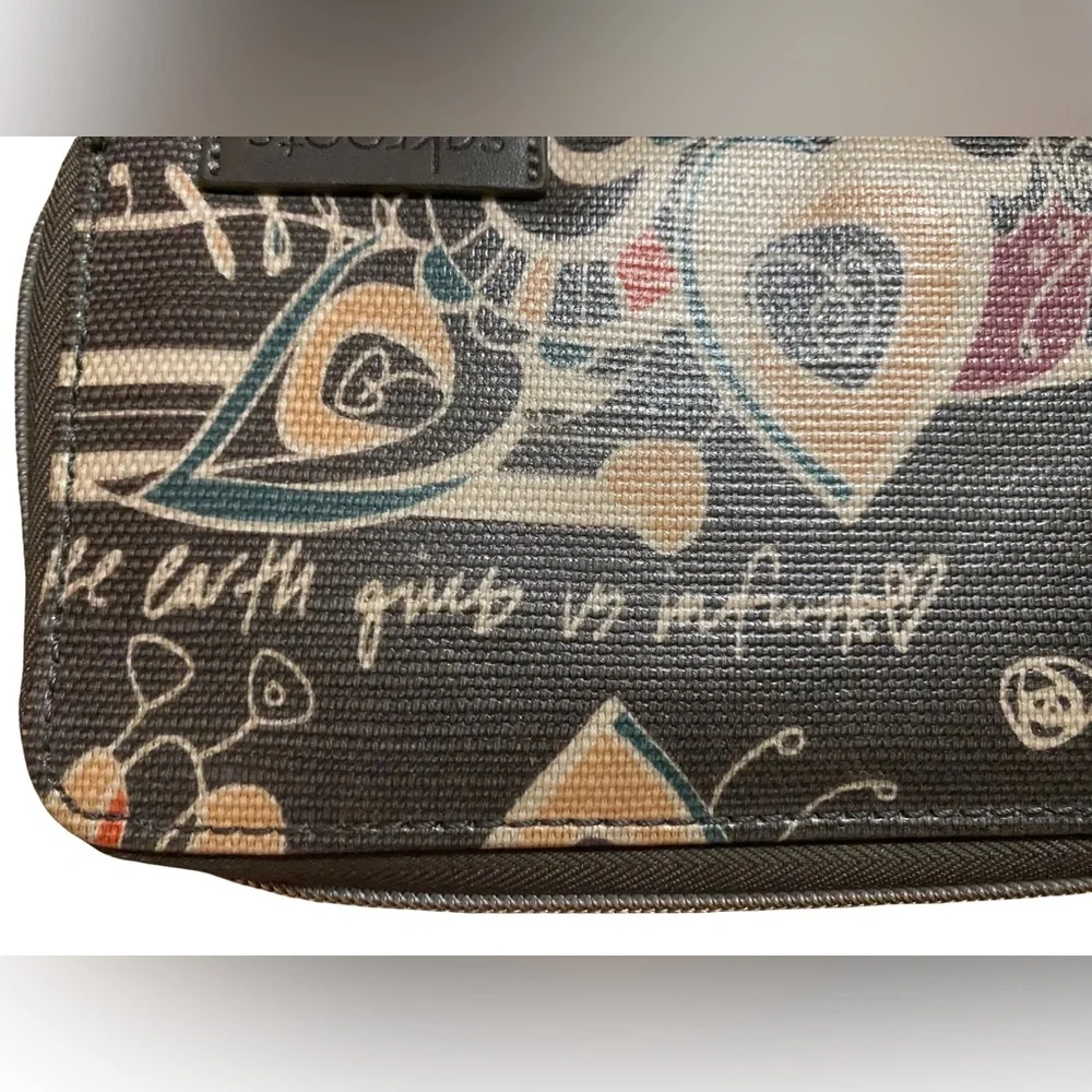 Sakroots Artist Zip Around Closure Wallet  Brown Muliticolor